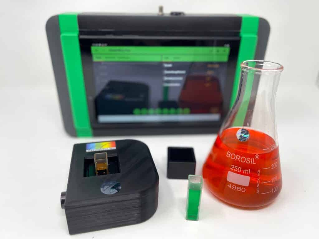 ChemWiz portable spectrophotometer for red dye concentration in diesel fuel
